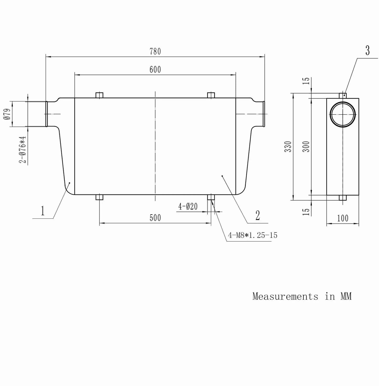 PSR Universal Performance Intercoolers 600x300x76mm 600x300x100mm 450x300x76mm