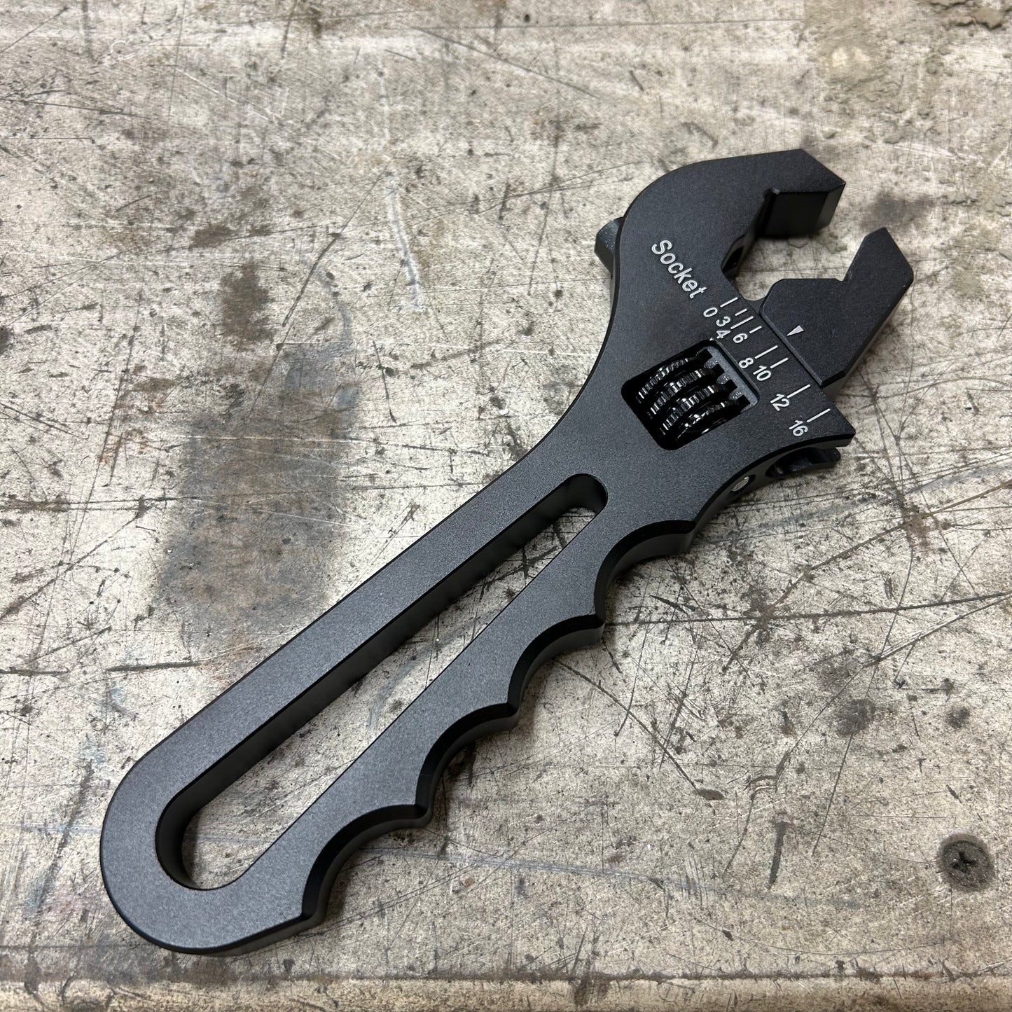 Black AN3-AN16 Aluminium Adjustable Wrench