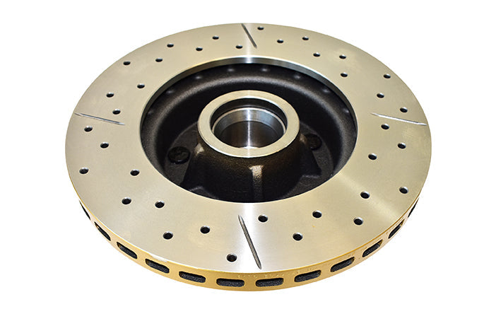 Holden HQ/HJ/HX/HZ Street Gold Cross-drilled slotted Front DBA Disc Brake Rotors