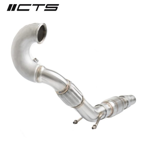 CTS TURBO MQB FWD EXHAUST DOWNPIPE WITH HIGH FLOW CAT (MK7/MK7.5 GOLF, GTI, GLI, A3 FWD) VOLKSWAGEN