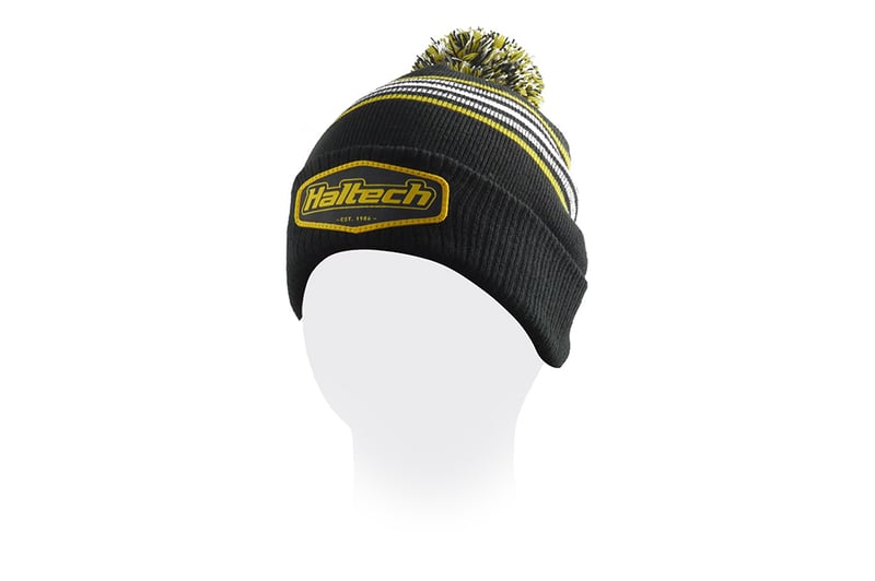Haltech Stripe beanie with pom pomSize: One size fits all. - HT-301019