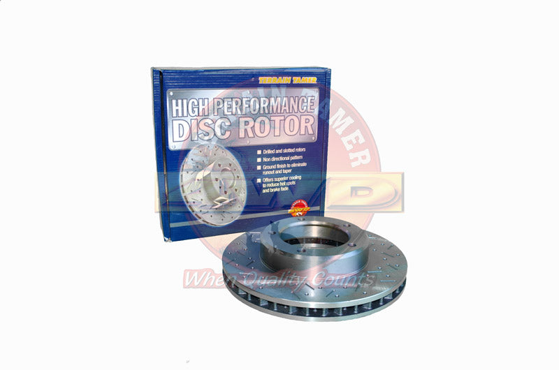 Heavy Duty Dimpled And Slotted Front Brake Rotor - Toyota Landcruiser 100 Series 98+ - Terrain Tamer