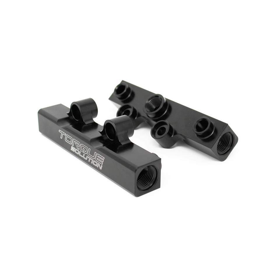 Torque Solution V2 Top Feed Fuel Rails (Black): Subaru WRX 02-14, STI 07-20, LGT 08-12, FXT 06-13