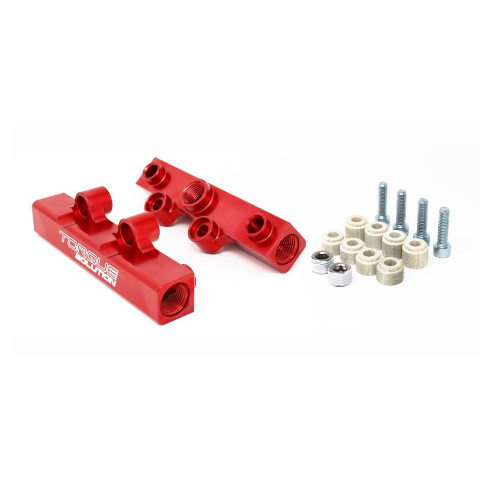 Torque Solution V2 Top Feed Fuel Rails (Red): Subaru WRX 02-14, STI 07-20, LGT 08-12, FXT 06-13