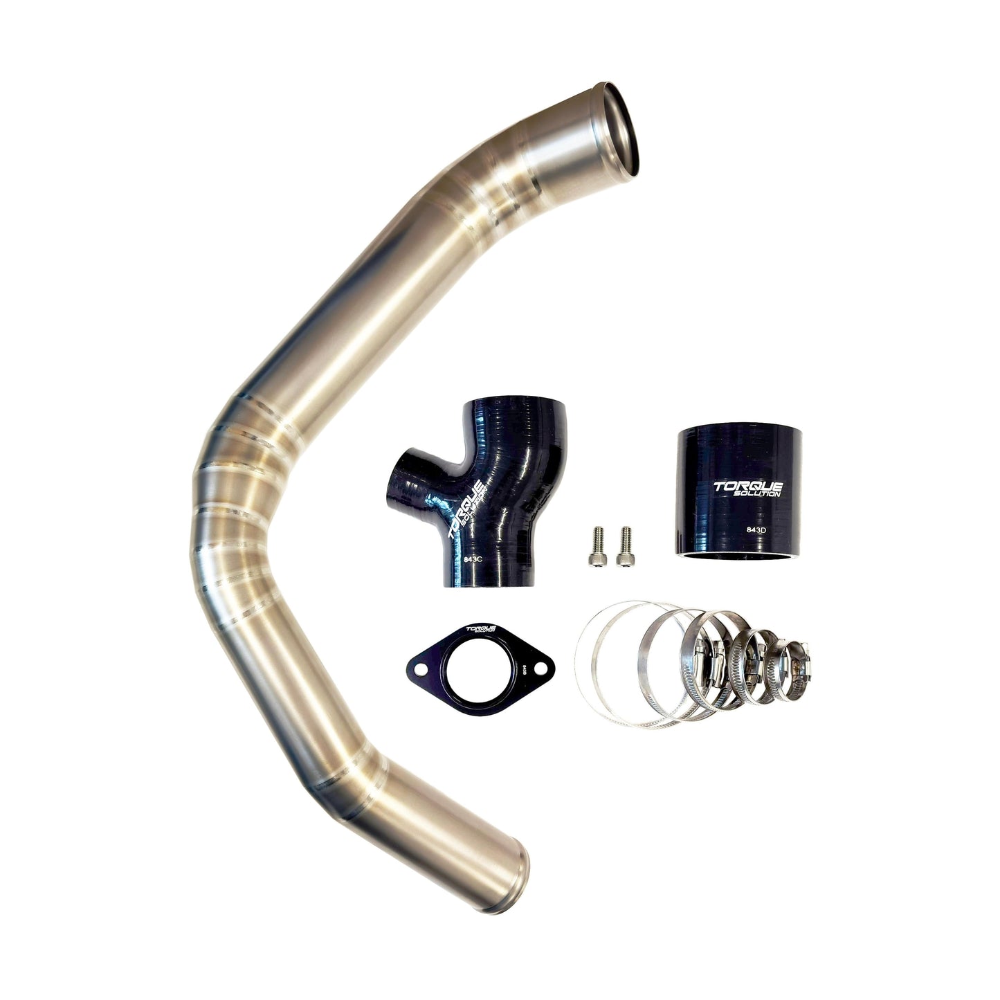 Torque Solution Subaru WRX 2015-21 (FA20DIT) Titanium Top Mount Charge Pipe - Titanium Brushed Raw, Burnt Purple/Blue, Blue