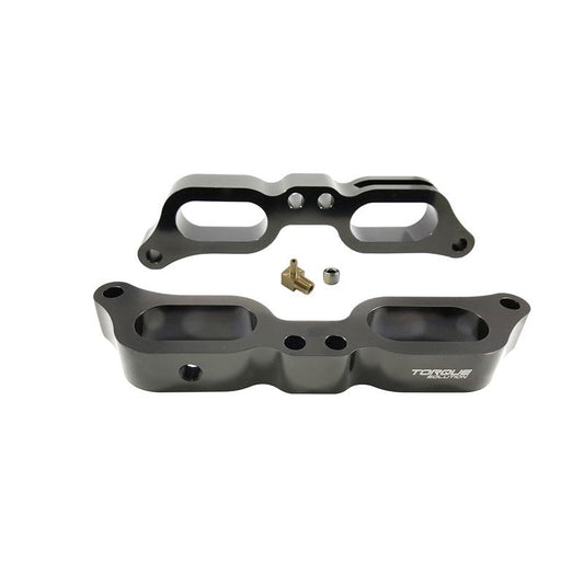 Torque Solution Billet TGV Delete (Black) w/ 90 Degree Barb: Subaru WRX 2015+