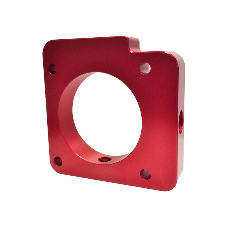 Torque Solution Throttle Body Spacer (Red): Subaru WRX 2006-2014 / STI 2004-2015