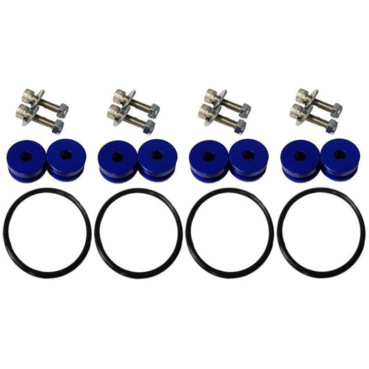 Torque Solution Billet Bumper Quick Release Kit Combo (Blue): Universal