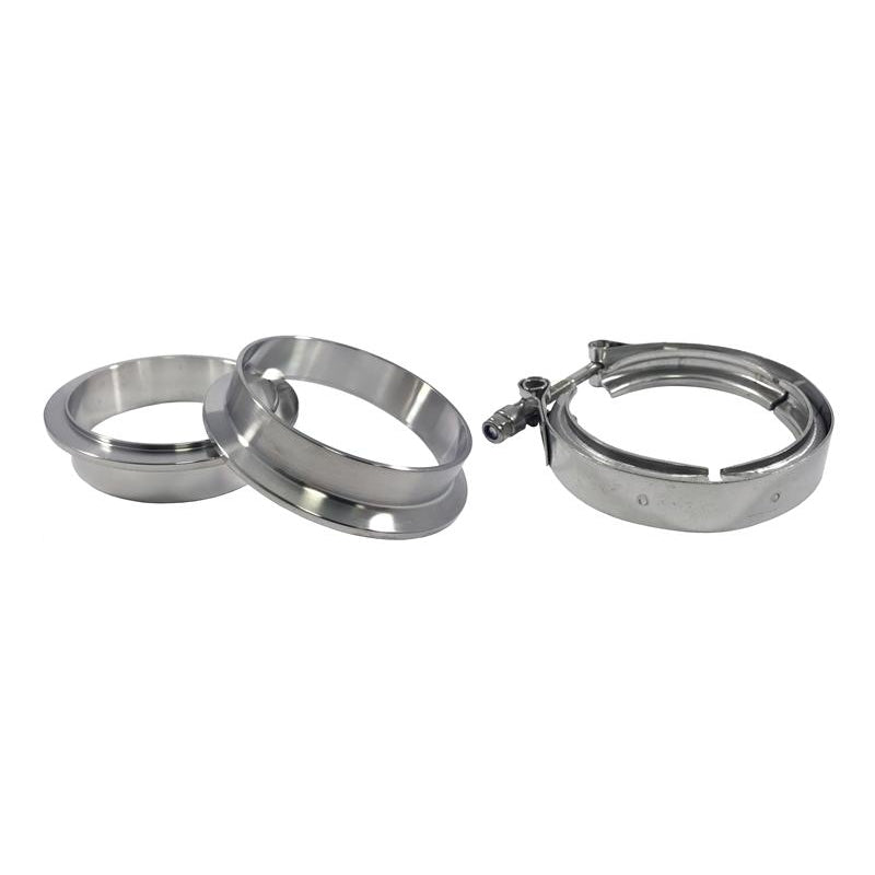 Torque Solution Stainless Steel V-Band Clamp & Flange Kit: 4.5" (114mm)