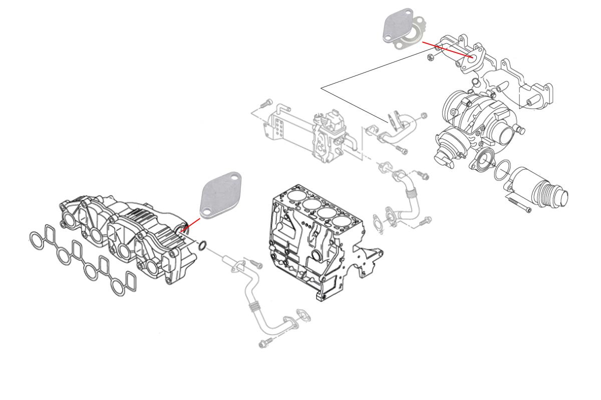 VW Transporter T5.1 EGR Blanking Kit for 2.0 TDI (Excluding CFCA)