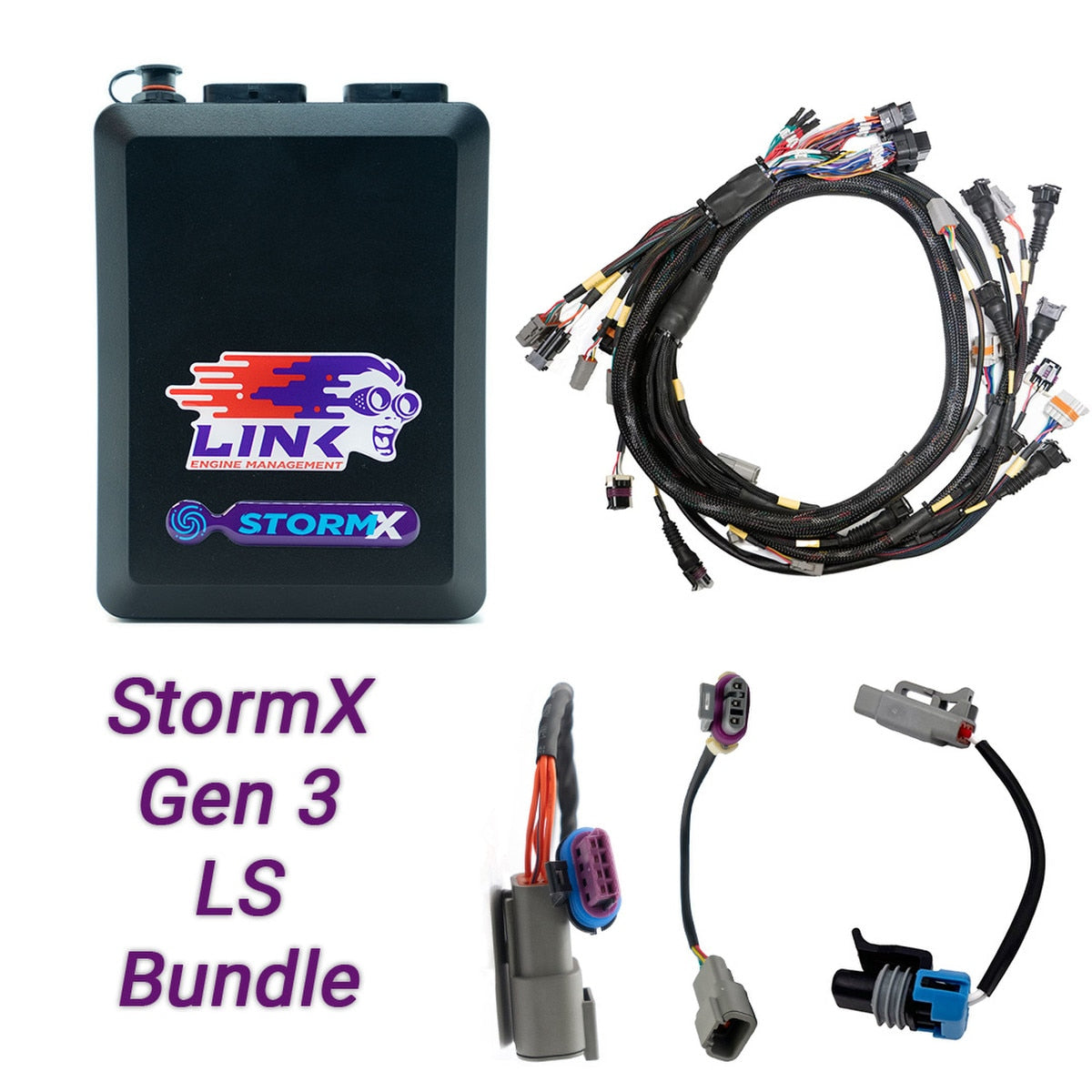 Link ECU Gen3 LS Cable Throttle Bundle: G4X StormX ECU + LS Engine Harness Bundle - 108-9005B