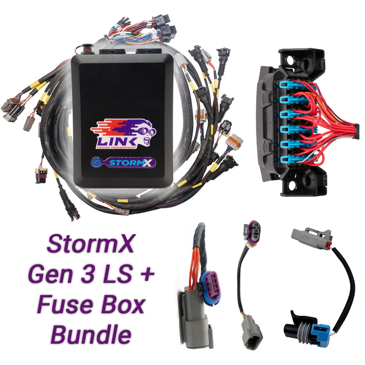 Link ECU Gen3 LS Bundle - G4X StormX ECU + LS Engine Harness + Fuse Box Bundle - 108-9010B