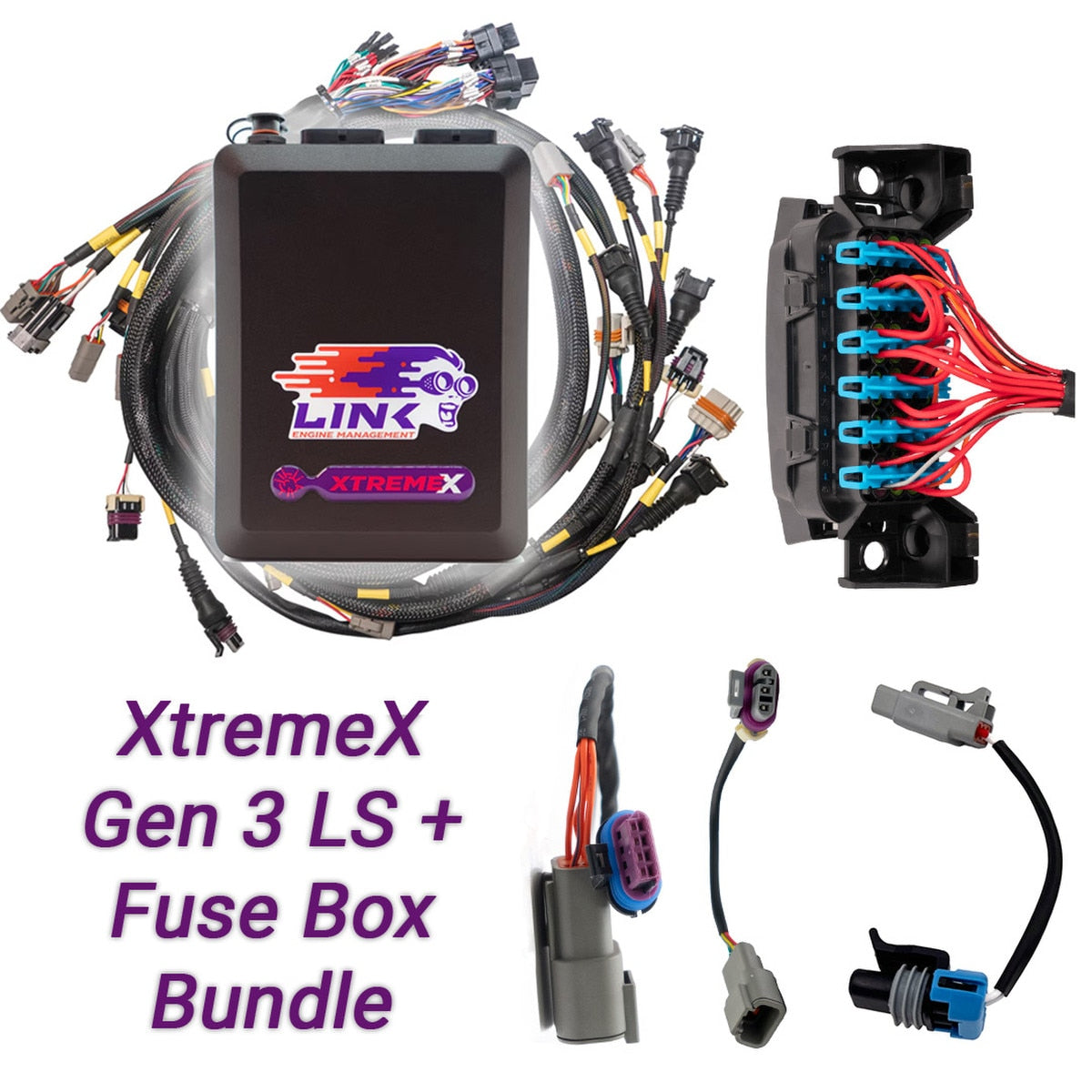 Link ECU Gen3 LS Drive-By-Wire Bundle: G4X XtremeX ECU + LS Engine Harness + Fuse Box Bundle - 109-9010B
