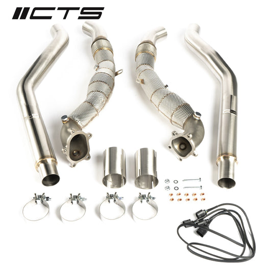 CTS TURBO AUDI C7/C7.5 S6/S7/RS7 4.0T CAST DOWNPIPE SET WITH HIGH FLOW CATS