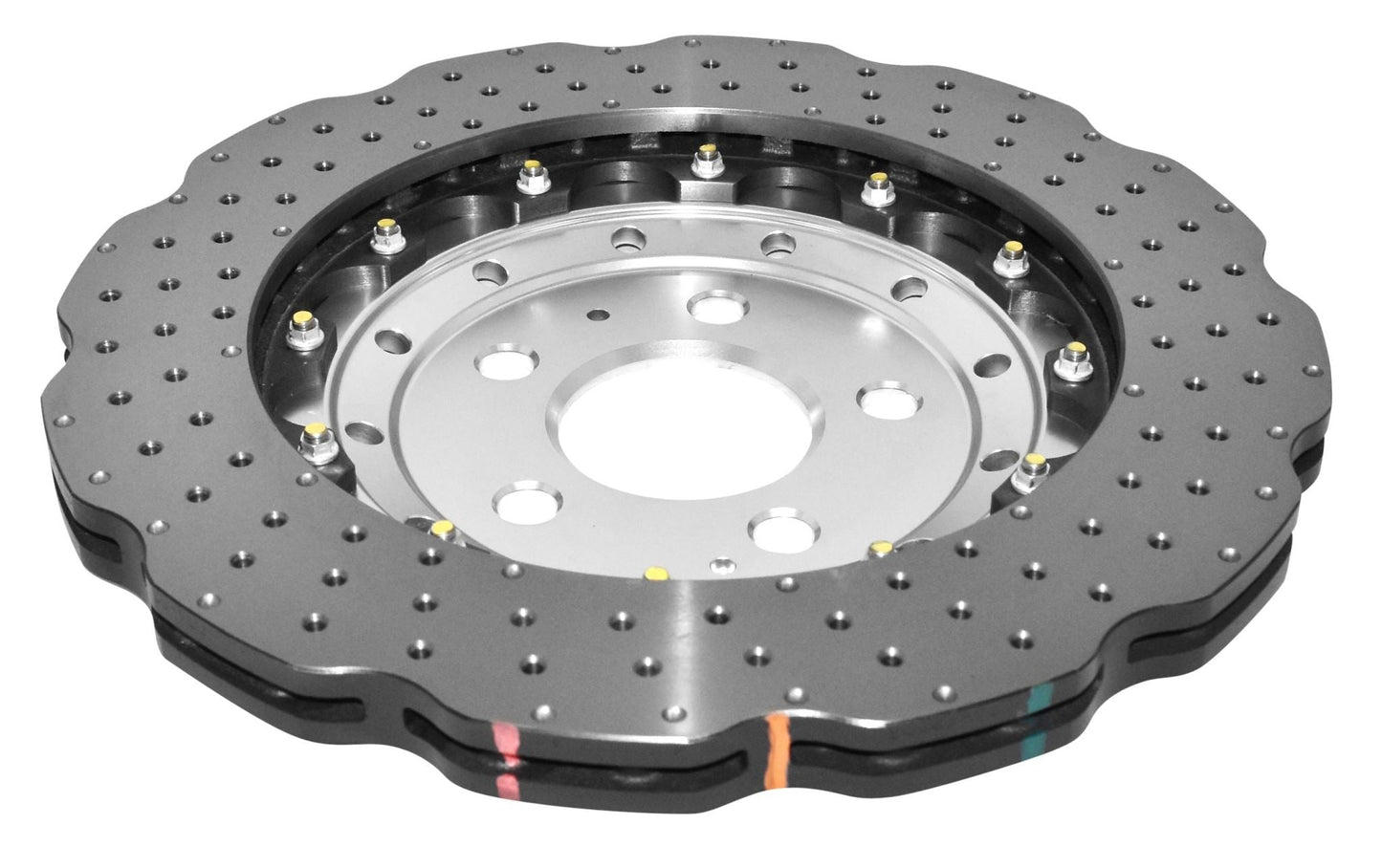 5000 2-piece Clear Anodised Hat Cross Drilled/Dimpled WAVE Disc KP Audi RS Q3