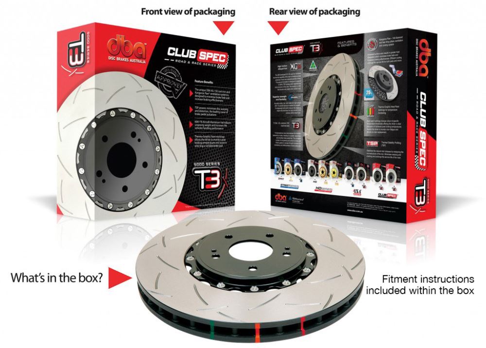 Audi A4 DBA 5000 2-piece Clear Anodised Hat T3 Slotted KP F Disc Brake Rotors