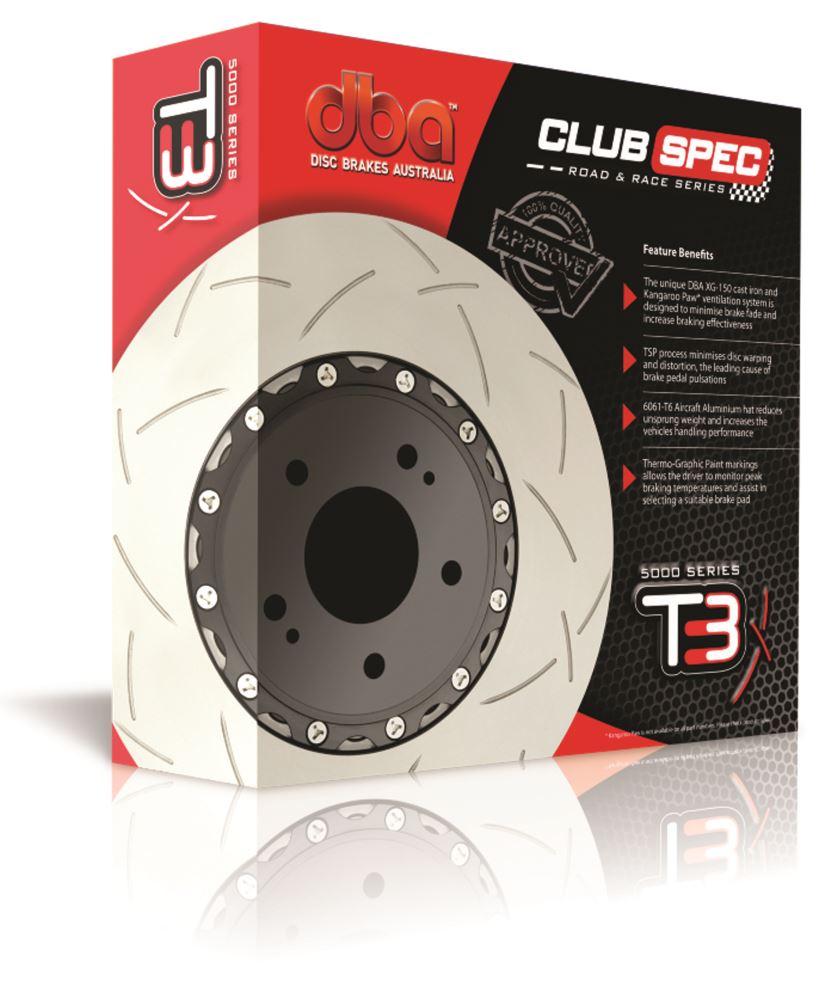 Audi R8 DBA 5000 2-piece Clear Anodised Hat T3 Slotted KP F Disc Brake Rotors