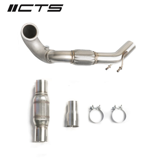 CTS TURBO MQB FWD EXHAUST DOWNPIPE WITH HIGH FLOW CAT (MK7/MK7.5 GOLF, GTI, GLI, A3 FWD) VOLKSWAGEN