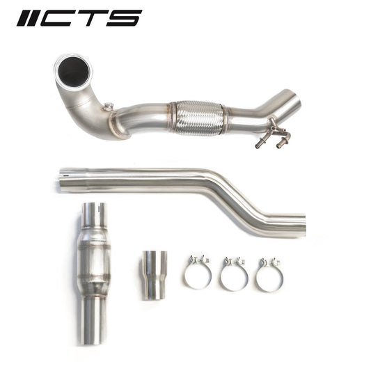 CTS TURBO MQB AWD EXHAUST DOWNPIPE WITH HIGH FLOW CAT (MK7/MK7.5 GOLF AWD, GOLF R, A3/S3/TT/TT-S QUATTRO) VOLKSWAGEN