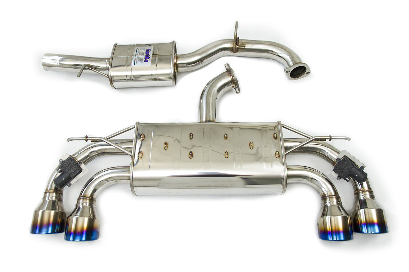 Invidia Catback Exhaust suit Golf R Mk7.5 suit Factroy Valves, Round Ti Rolled Tips | HS17GFR753V4RT