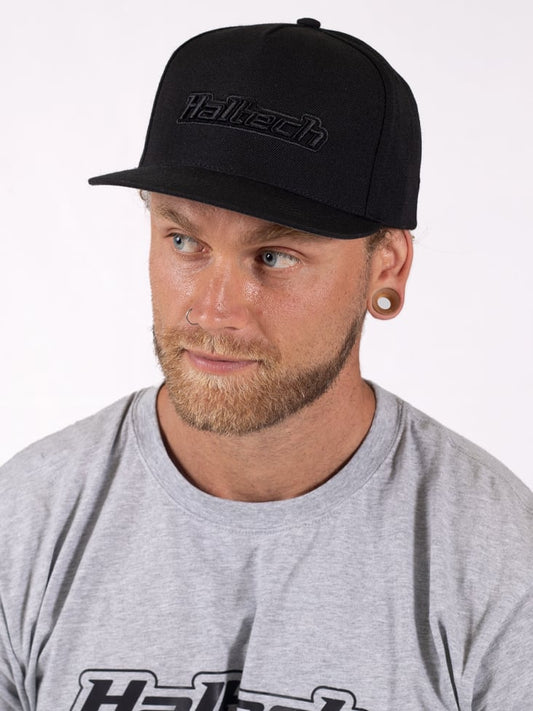 Haltech Snap Back Black on BlackSize: One size fits all. - HT-301000