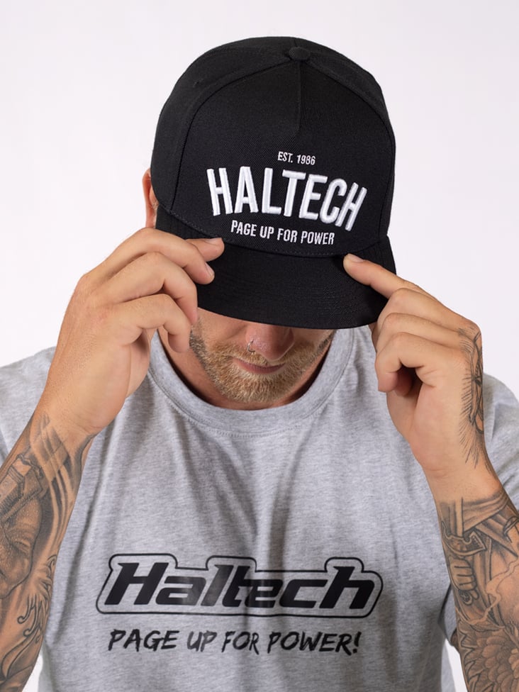 Haltech Snap Back Black with White TextSize: One size fits all. - HT-301002