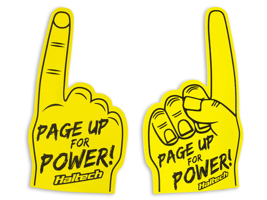 Haltech "Page Up for Power" Foam FingerSize: One Size Fits All Fingers - HT-309023