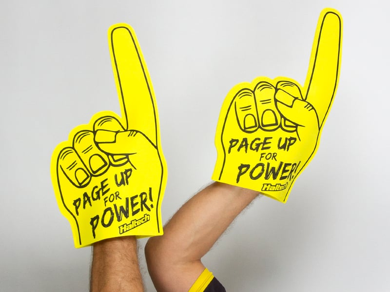 Haltech "Page Up for Power" Foam FingerSize: One Size Fits All Fingers - HT-309023