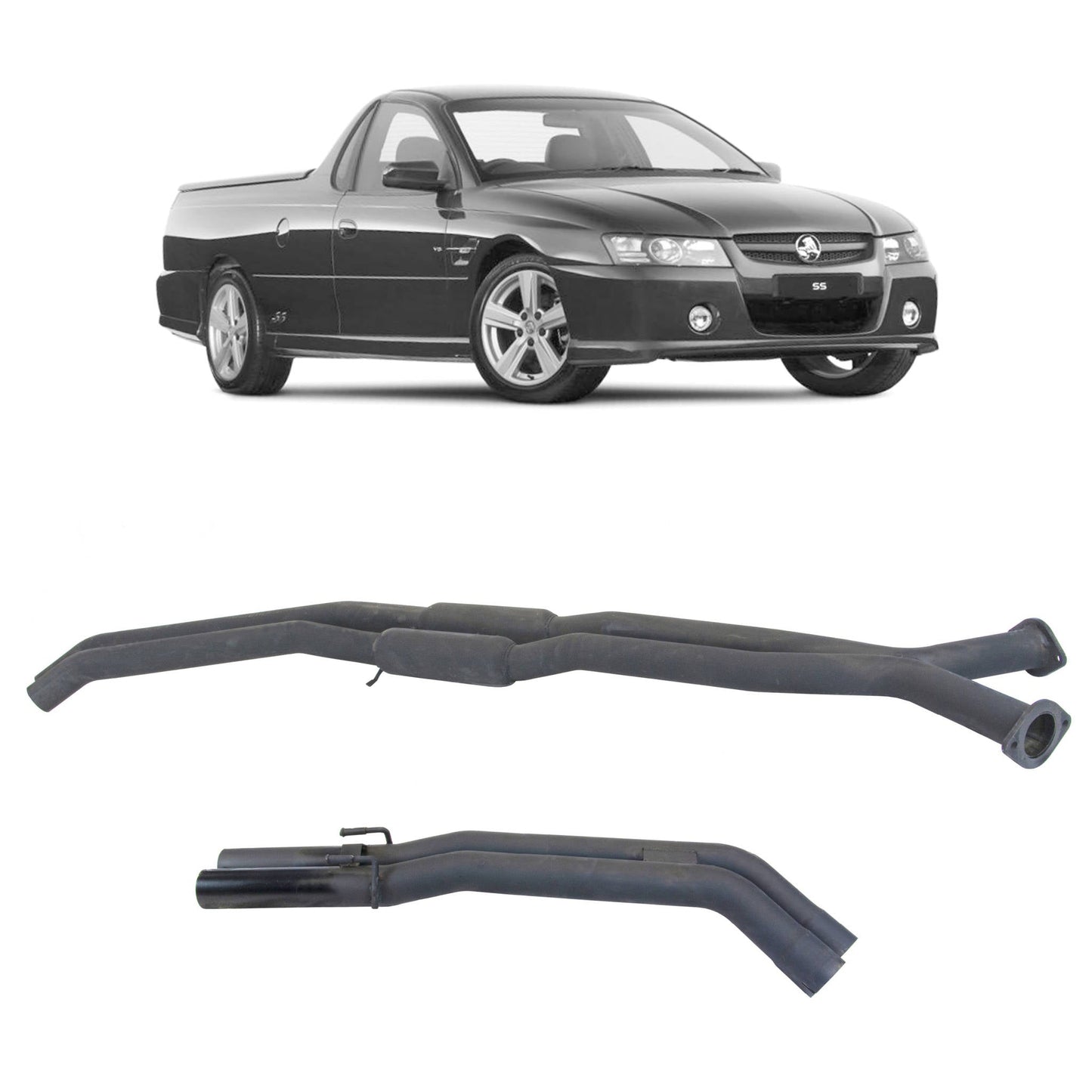 Twin 2.5" Catback Exhaust For Holden Commodore VT-VU-VZ V8 Ute and Wagon with Centre Hotdogs and Rear Muffler Delete(2000 - 2007 )
