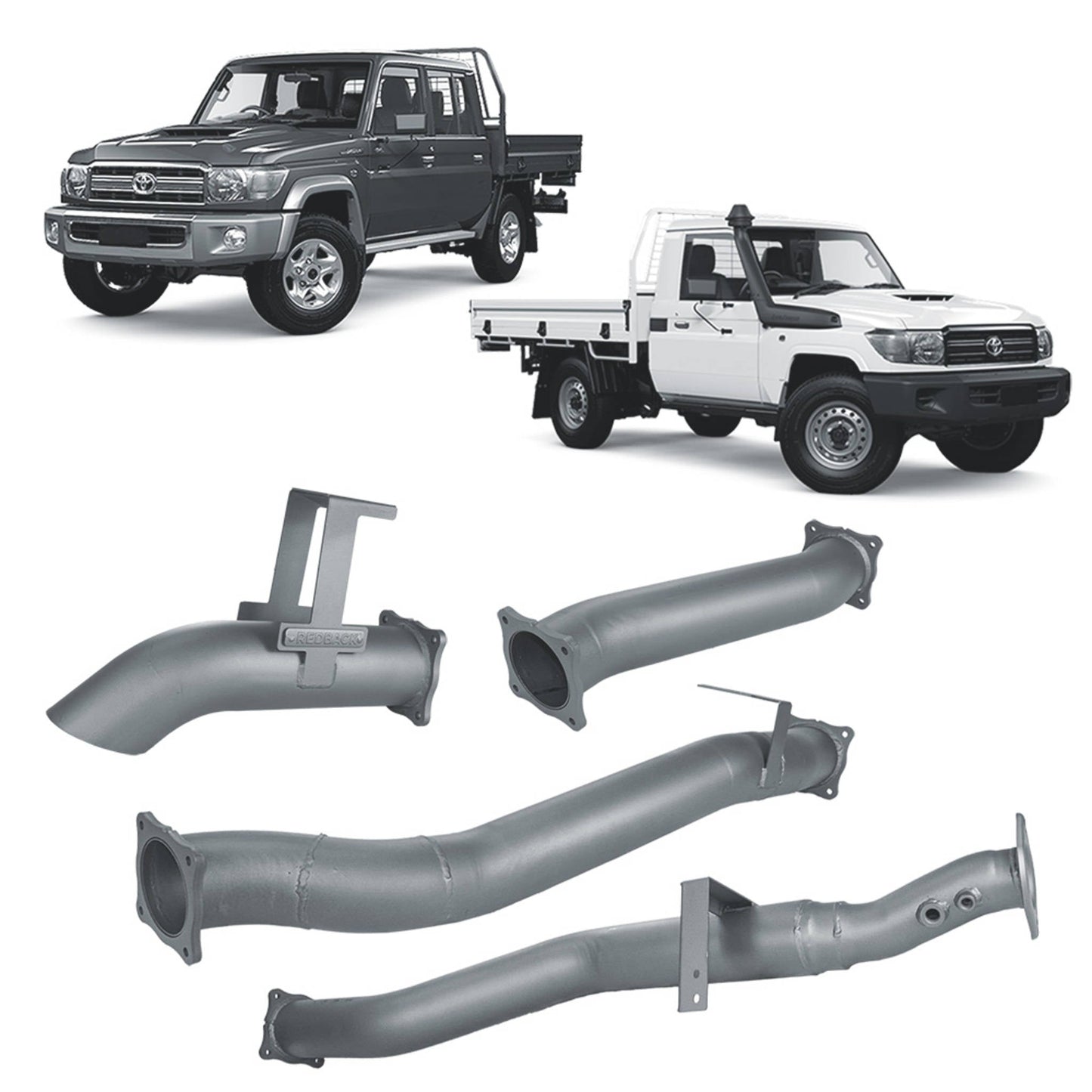 Redback Extreme Duty 4" Exhaust Turbo Back Kit for Toyota Landcruiser 79 Series (2016 - on)