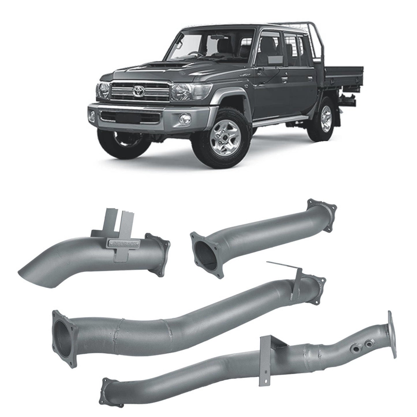 Redback Extreme Duty 4" DPF Back Exhaust for Toyota Landcruiser 79 Series Dual Cab