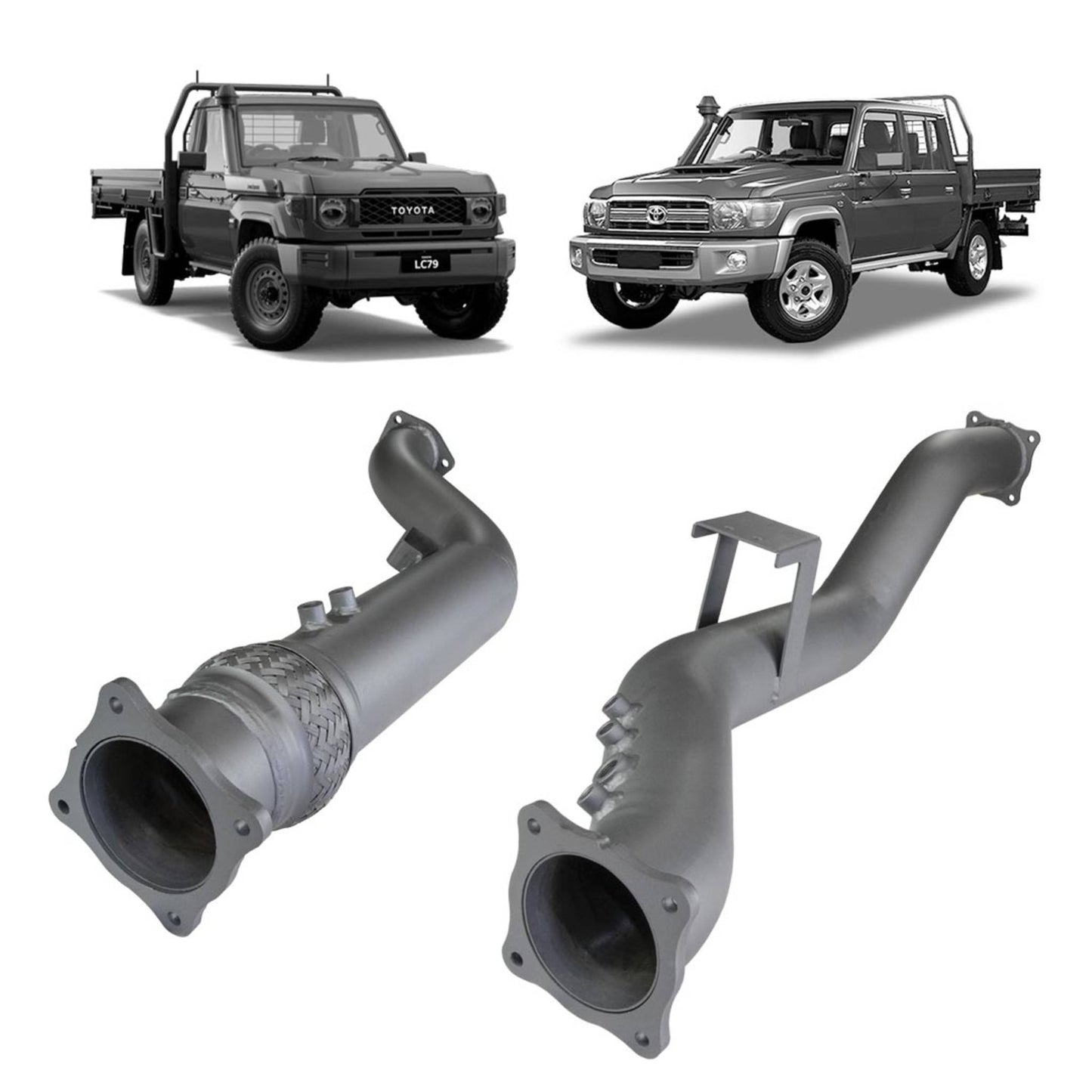 Redback Extreme Duty 4" Exhaust Turbo Back Kit for Toyota Landcruiser 79 Series (2016 - on)