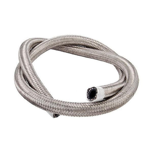Torque Solution Stainless Steel Braided Rubber Hose: -8AN 10ft (0.44" ID)