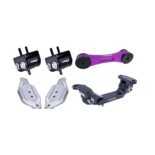 Torque Solution Engine / Trans / Purple Pitch Mount Kit w/ Mount Plates: Subaru WRX 2002-2014 / STi 2004+