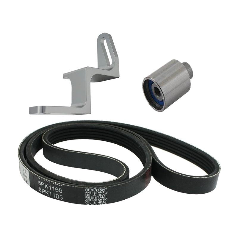 Torque Solution Reversed Intake Manifold Alternator Relocation Bracket Kit (Silver): Subaru WRX 02-14, STI 04-19, FXT, LGT, EJ20, EJ25