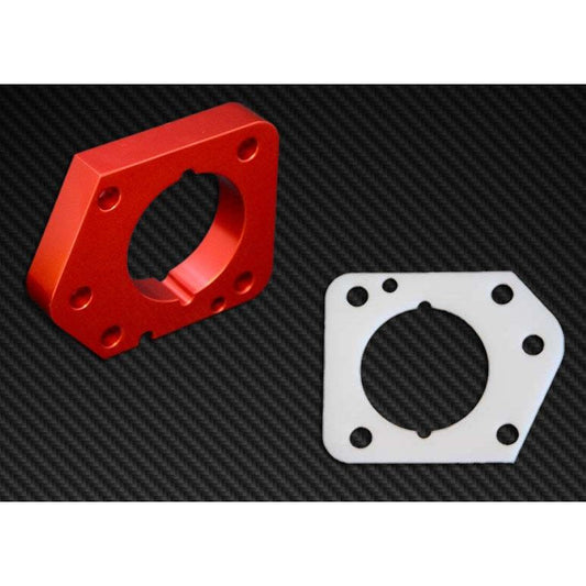 Torque Solution Throttle Body Spacer (Red): Honda Civic LX,EX,DX R18 2006-2011