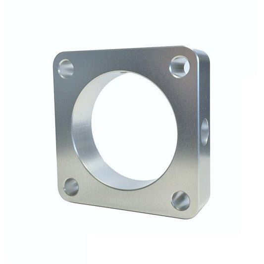 Torque Solution Throttle Body Spacer (Silver): Mitsubishi Lancer Evolution X GSR / MR 2008-2015