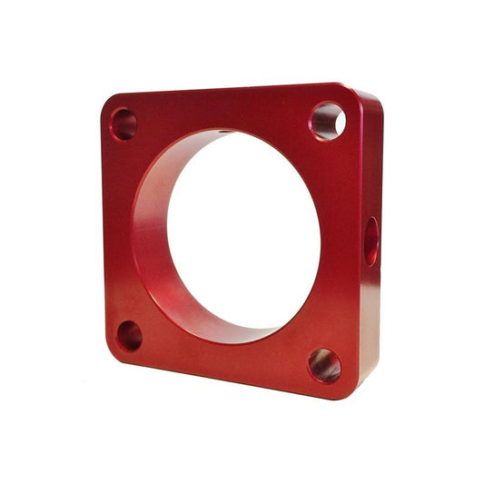 Torque Solution Throttle Body Spacer (Red): Mitsubishi Lancer Evolution X GSR / MR 2008-2015