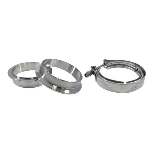 Torque Solution Stainless Steel V-Band Clamp & Flange Kit: 4.5" (114mm)